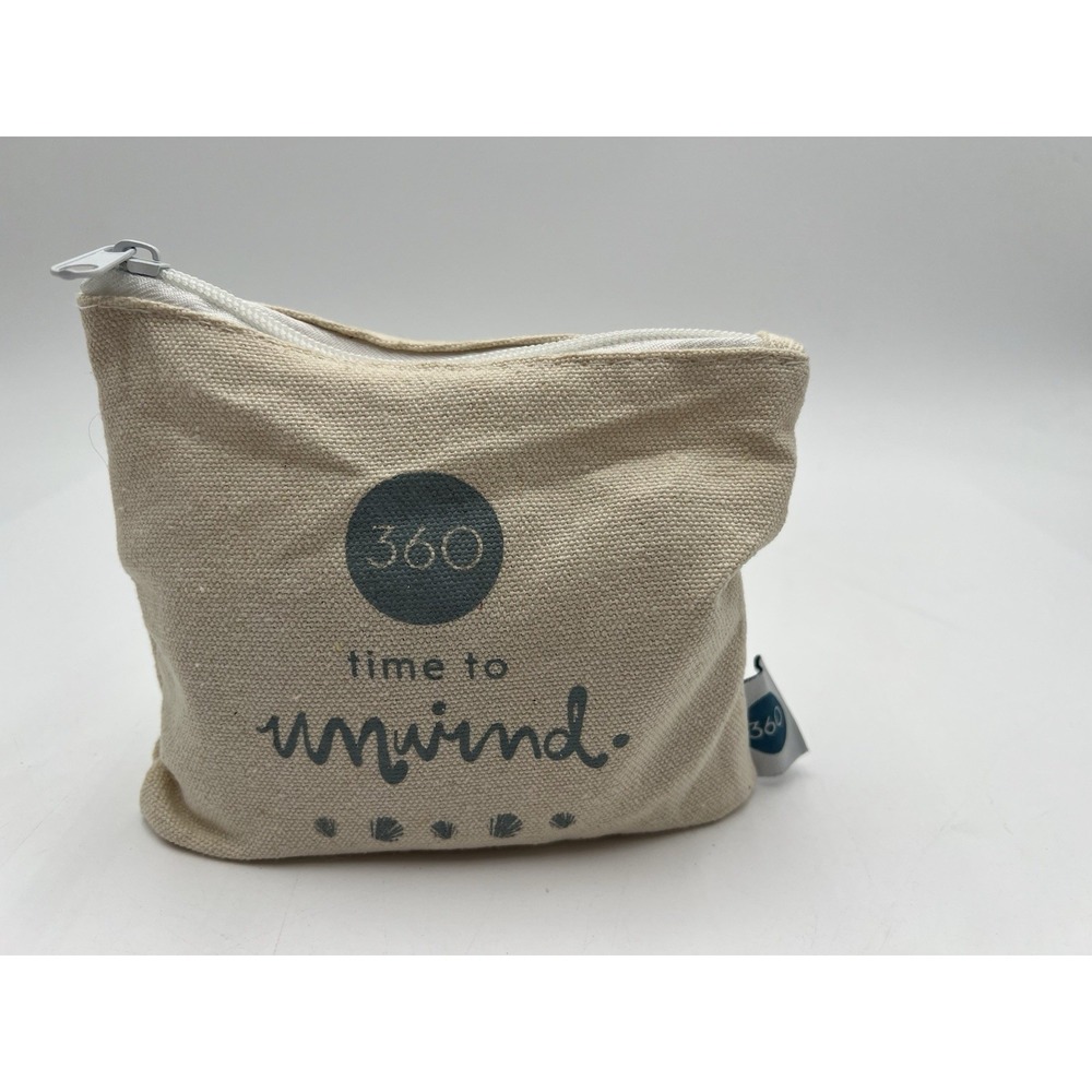 360 Time to Unwind Coastal Escape Travel Toiletry Amenity Kit Canvas Bag Set